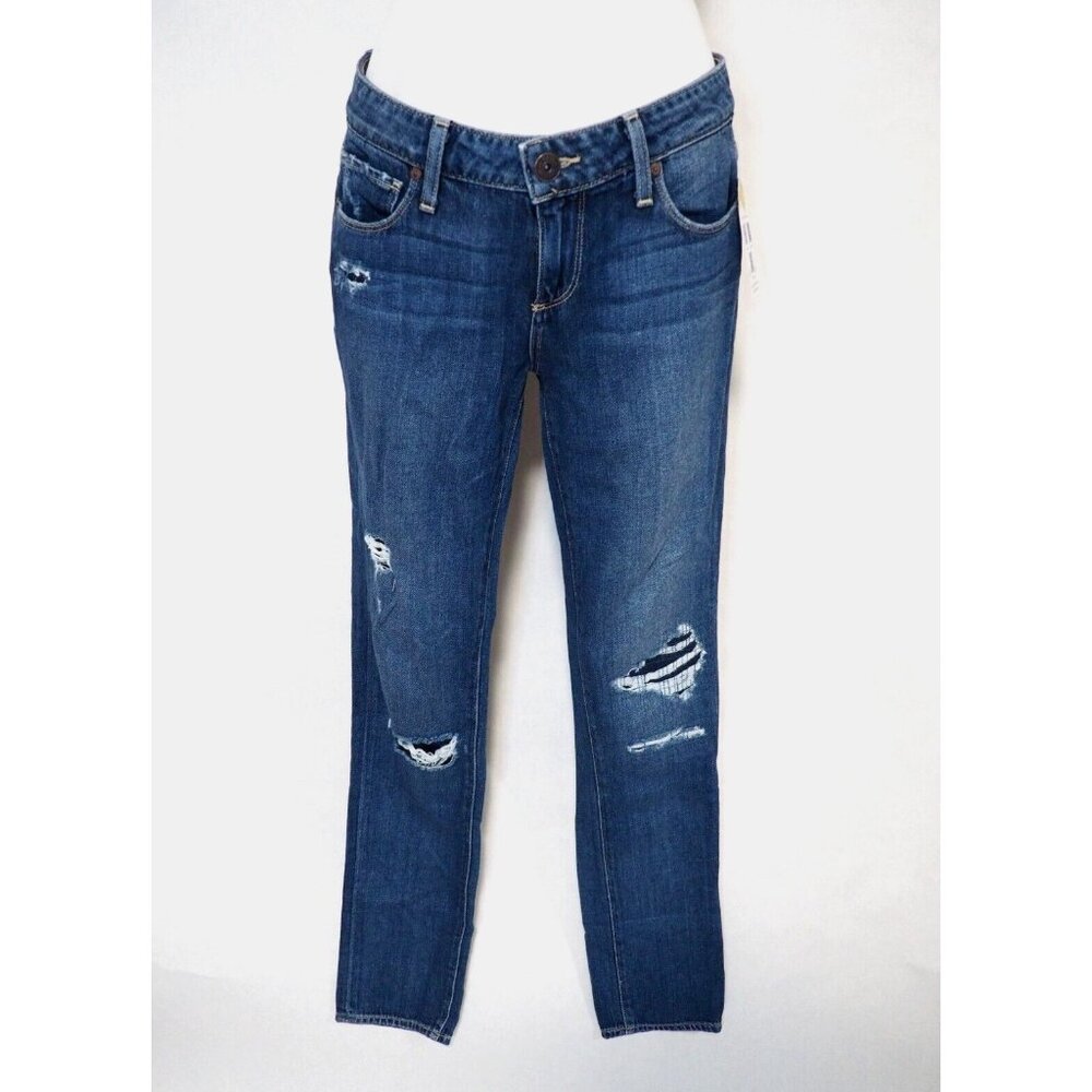 Paige Medium Wash Jimmy Jimmy Skinny Distressed Blue Jeans, Size 25